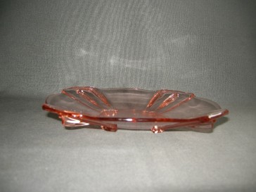 Gebruikt glas - kristal rose 100. vierkant schaaltje