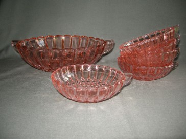 Gebruikt glas - kristal rose 102. schalenset