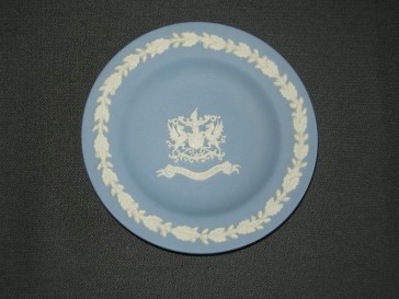 Wedgwood Jasperware blauw 040. bordje O11,3 cm. City of Londen