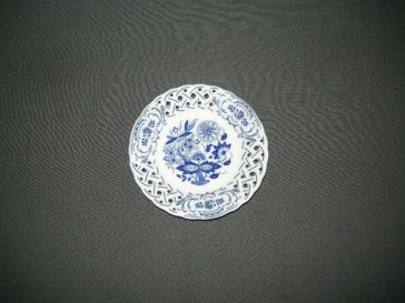 Hütschenreuther Blau Zwiebelmuster ajour bordje O11 cm.