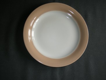 Huizen pastel zalmrose dessertbordjes