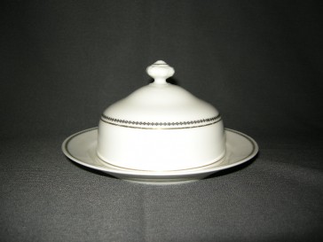 Rosenthal 155 630 wit met zwart geblokt décorrandje botervloot