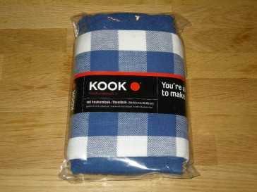 KOOK thee- en keukendoekset blauw / wit