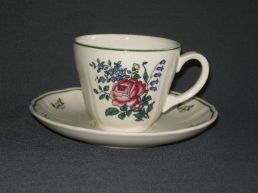 Villeroy & Boch Alt Strassburg nieuw stempel koffiekop & schotel roos