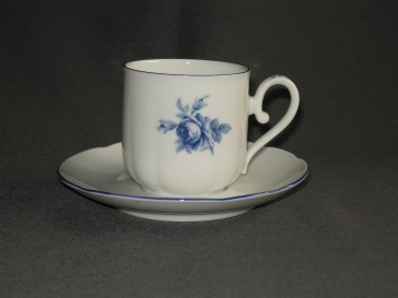 Seltmann & Weiden spierwit met blauwe bloem (D.E.) schotel O13 cm.