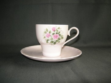 Hütschenreuther Porcelaine Rose decor kleine rozen kop & schotels