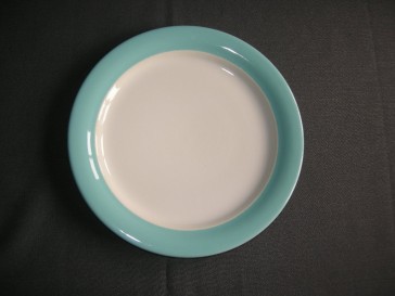 Huizen pastel aqua ontbijtbord
