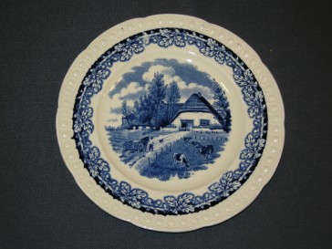 Societé Ceramique Boerenhoeve blauw ontbijtbord