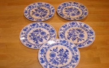 Meissen Cauldon Place / Zwiebelmuster ontbijtborden