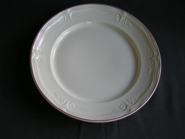 Villeroy & Boch Cortina 2700 wit met rood randje bord O24,5 cm.