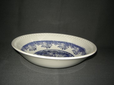 Fine Ware wit - blauw saladeschaal