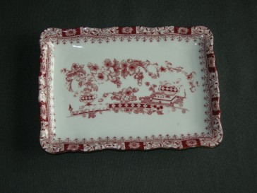 Seltmann & Weiden Theresia rood schaaltjes 18 x 12,5 cm. decor sleets