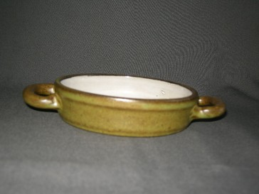 Lucie Q. Bakker Quirina schorsgroen schaaltje 2-oor O12,5 cm.