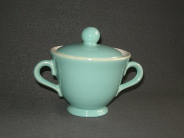 Huizen pastel aqua suikerpot