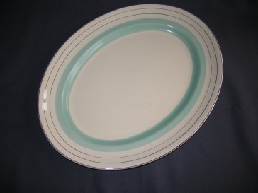 Johnson Bro's Victorian 765224 roomwit pastelgroen zilver vleesschaal 31 cm.