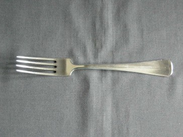 Gero verzilverd model 20 Haags Lofje vork 18,5 cm. 