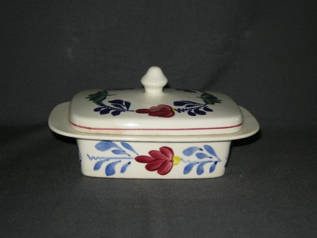 Onbelangrijk Gevaar dok Servies Royal Sphinx Boerenbont botervloot met bruine vlekjes - Boerenbont  - Royal Sphinx - Gebruikt servies - Servies Servies