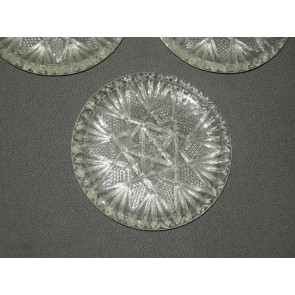Gebruikt glas - kristal petitfourbordjes 006. set van 5 bordjes