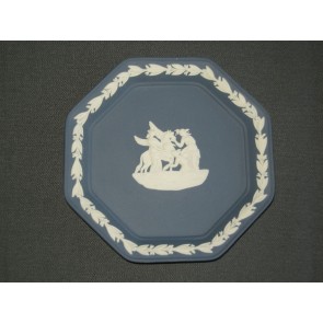 Wedgwood Jasperware blauw/grijs 8-kantig bordje / schaaltje