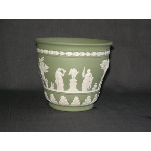 Wedgwood Jasperware groen 004. bloempot