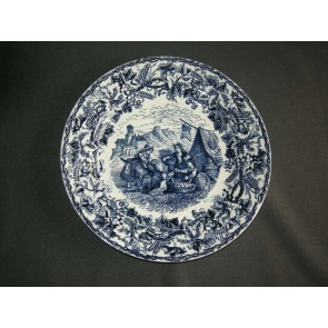 Societe Ceramique diverse wandborden 004a. wit - blauw decor