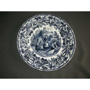 Societe Ceramique diverse wandborden 004c. wit - blauw decor