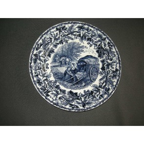 Societe Ceramique diverse wandborden 004e. wit - blauw decor