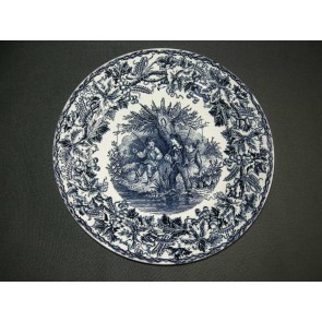 Societe Ceramique diverse wandborden 004f. wit - blauw decor