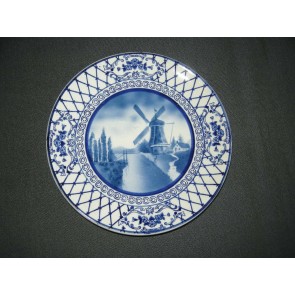 Elsterwerda Keramik blauw - witte wandborden 005. doorsnee 18 cm.