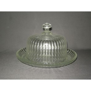 Gebruikt glas - kristal stolpen en schalen met stolp 006. schaal met stolp