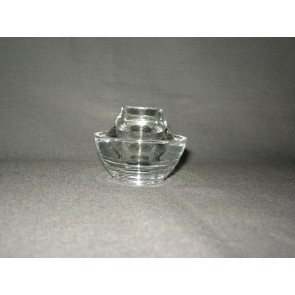 Gebruikt glas - kristal kandelaars + theelichthouders 007. lage kandelaar