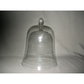 Gebruikt glas - kristal stolpen en schalen met stolp 008. stolp