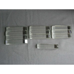 Gebruikt glas / kristal messenleggers 010. 11 stuks