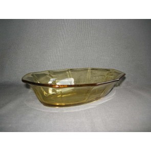 gebruikt glas - kristal geel 011. ovale schaal