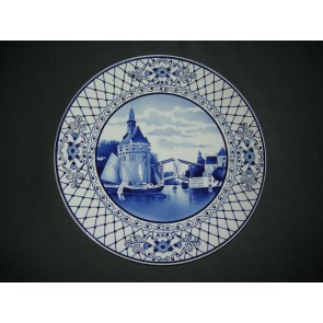 Elsterwerda Keramik blauw - witte wandborden 013. doorsnee 28 cm.