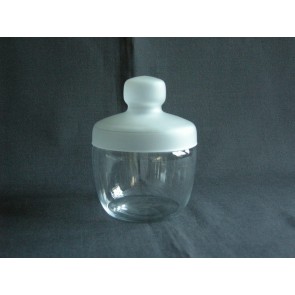 gebruikt glas - kristal dekselschalen 013. Floris Meijdam pindadoosje / bonbondoosje