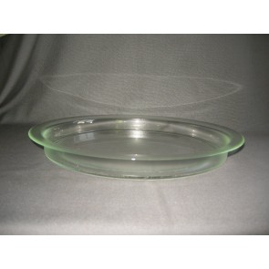 Gebruikt glas - kristal presenteerschalen 013. grote schaal met platte buitenrand