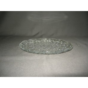 Gebruikt glas - kristal presenteerschalen 014. rond plat schaaltje