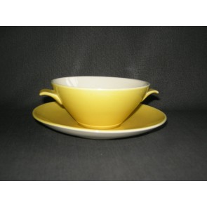 Villeroy & Boch fel geel 014. 2 soepkoppen + 1 schotel