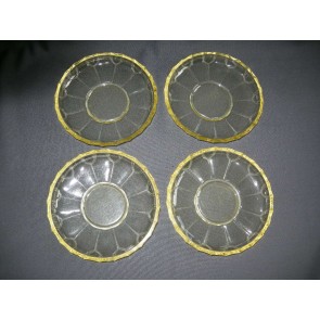 gebruikt glas - kristal geel 015. gebaksbordjes