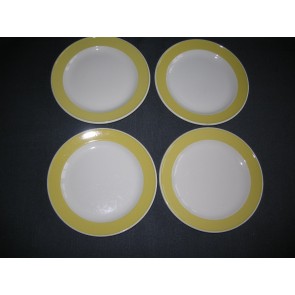 Villeroy & Boch fel geel 016. 4 gebaksbordjes, gele rand O16,5 cm.