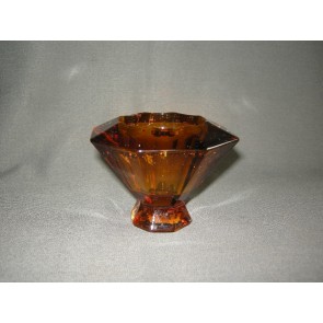 gebruikt glas - kristal geel 021. vaasje / theelichthouder