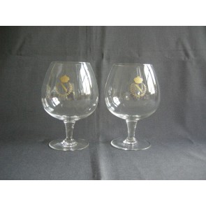 gebruikt glas / kristal glazen 028. 2 cognacglazen