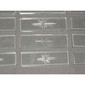 Gebruikt glas / kristal messenleggers 03. 12 stuks 