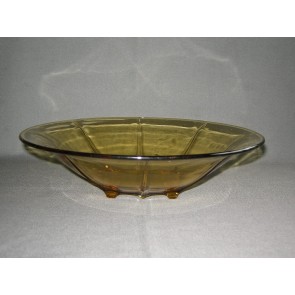 gebruikt glas - kristal geel 031. schaal O30,5 cm.