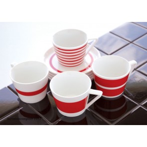 SALT & PEPPER Red set van 4 kop en schotels