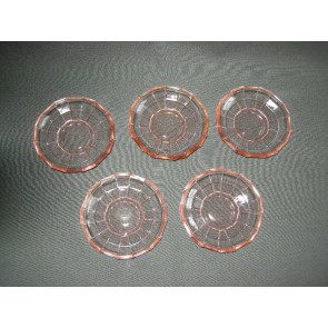 Gebruikt glas - kristal rose 090. petit four bordjes