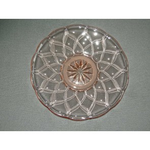 Gebruikt glas - kristal rose 092. gebaksbordjes
