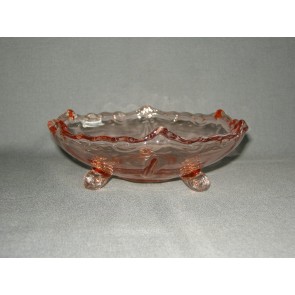 Gebruikt glas - kristal rose 093. schaaltje op pootjes