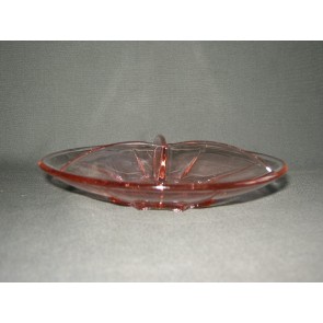 Gebruikt glas - kristal rose 097. 3-vakschaaltje